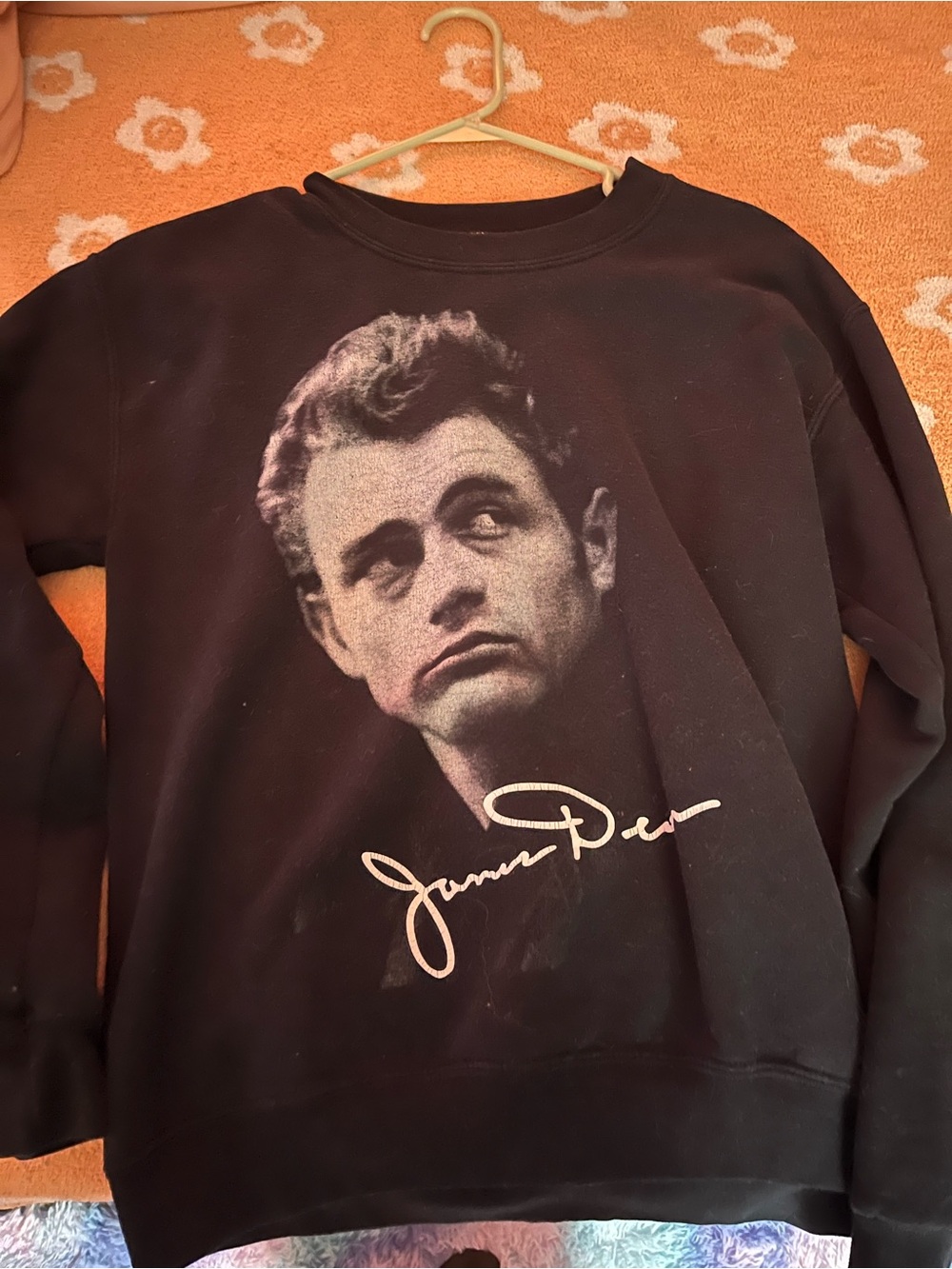 Black Crewneck Sweater with Signature Portrait Graphic
